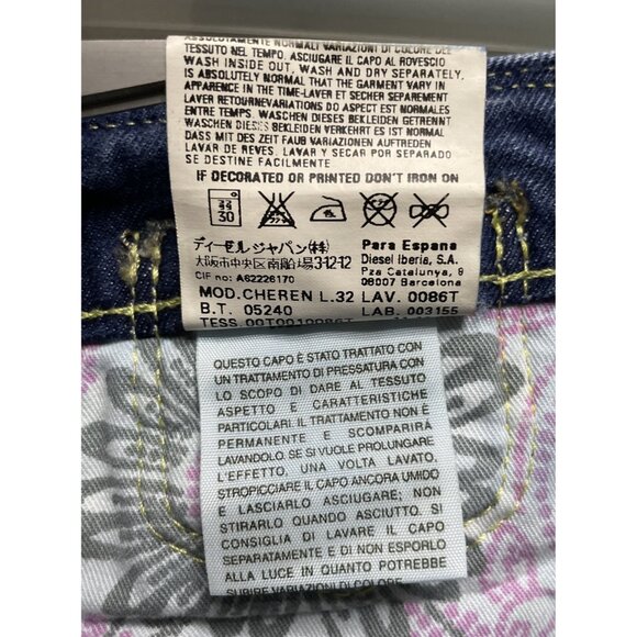 Diesel CHEREN Vintage 90s Y2K Blue Denim Womans Embroidered Bootcut Jeans Sz 28 - Picture 13 of 15